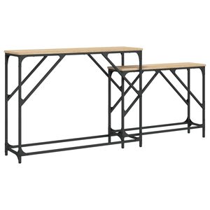 vidaXL Tavoli Consolle Impilabili 2pz Rovere Sonoma Legno Multistrato