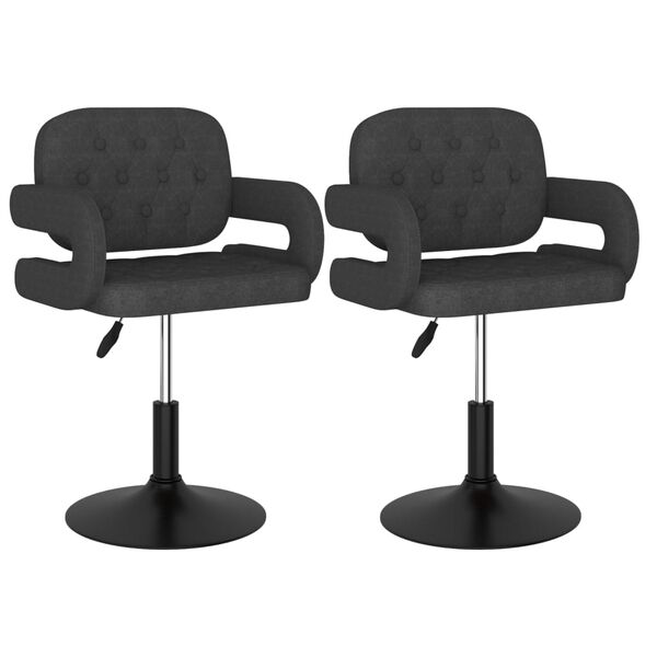 vidaXL Sedie da Pranzo Girevoli 2 pz Grigio Scuro in Tessuto