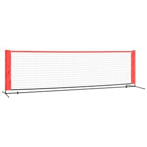 vidaXL Rete da Tennis Nera e Rossa 300x100x87 cm in Poliestere