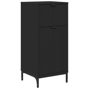 vidaXL Mobile da Bagno con cassetto con porta Nero 39,5 x 36 x 88 cm