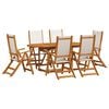 vidaXL Set Pranzo da Giardino 7pz Legno Massello di Acacia e Textilene