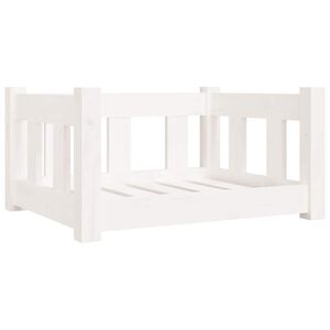 vidaXL Cuccia per Cani Bianca 55,5x45,5x28cm in Legno Massello di Pino