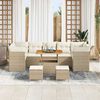 vidaXL Set Divano da Giardino 10 pcs Beige polyrattan