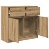 vidaXL Credenza con Cassetto Rovere Artigianale 80x34x76 cm Truciolato