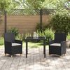 vidaXL Set da Pranzo per Giardino 3 pcs Nero polyrattan