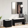 vidaXL Set mobili da ingresso con specchio 5 pcs Rovere nero e argento