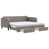 vidaXL Divano Letto Estraibile con Cassetti Tortora 90x200 cm Tessuto