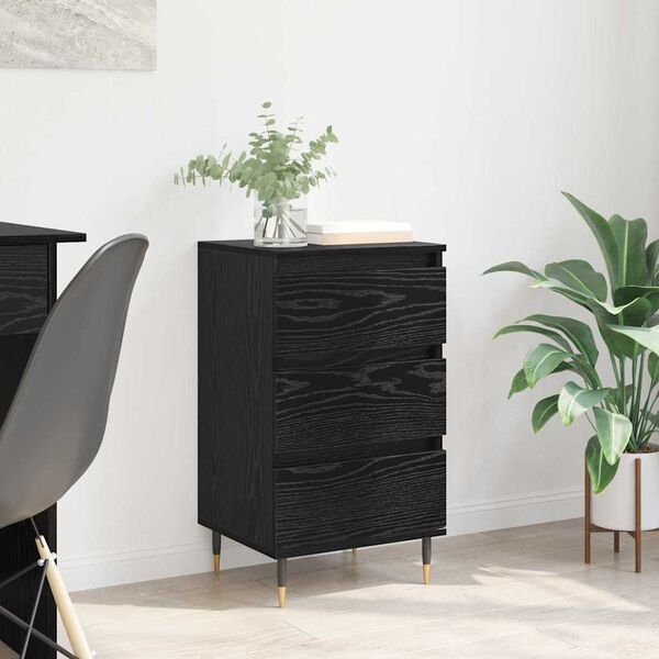 vidaXL Credenza Rovere nero 35 x 40 x 70 cm Legno multistrato