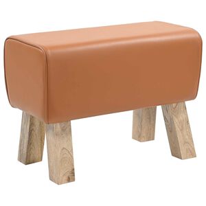 vidaXL panca 60 x 30 x 45 cm Pelle Vera Marrone