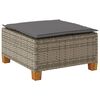 vidaXL Sgabello Giardino con Cuscino Grigio 63,5x56x32cm in Polyrattan