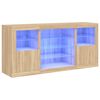 vidaXL Credenza con Luci LED Rovere Sonoma 142,5x37x67 cm