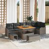 vidaXL Set Divano da Giardino con cuscino 9 pcs Grigio polyrattan