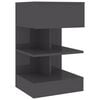 vidaXL Comodino Grigio Lucido 40x35x65 cm in Truciolato