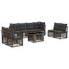 vidaXL Set Divano da Giardino 9 pz Grigio polyrattan