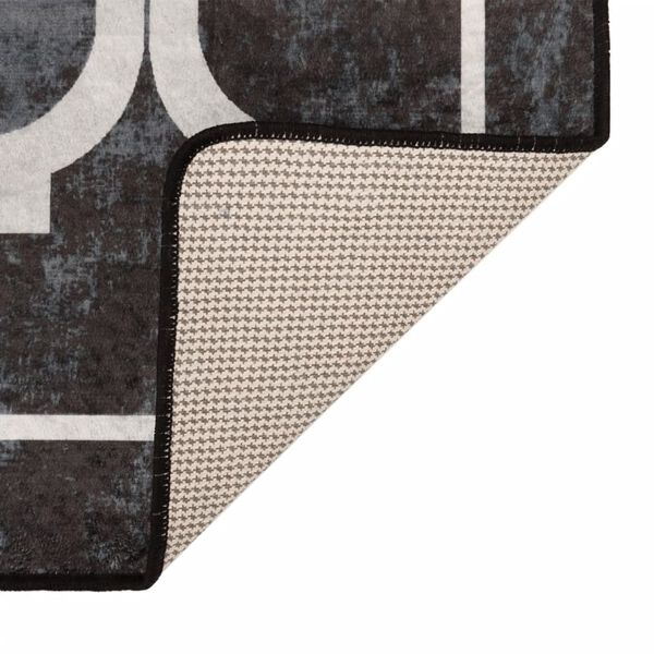 vidaXL Tappeto Lavabile Nero e Bianco 160x230 cm Antiscivolo