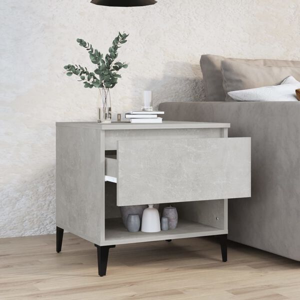 vidaXL Tavolino Grigio Cemento 50x46x50 cm in Legno Multistrato