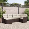 vidaXL Set Divano da Giardino con cuscino 6 pcs Marrone Poly Rattan