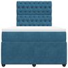vidaXL Giroletto a Molle con Materasso Blu 120x200 cm in Velluto