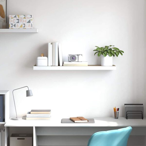 vidaXL Scaffale a Parete Rovere e Bianco 80x23,5x3,8 cm in MDF