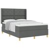 vidaXL Letto a molle con materasso Grigio scuro 160 x 200 cm Tessuto