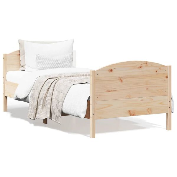 vidaXL Letto senza Materasso 75x190 cm in Legno Massello Pino
