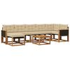 vidaXL Set di divani da esterno 8 pz Naturale e Beige