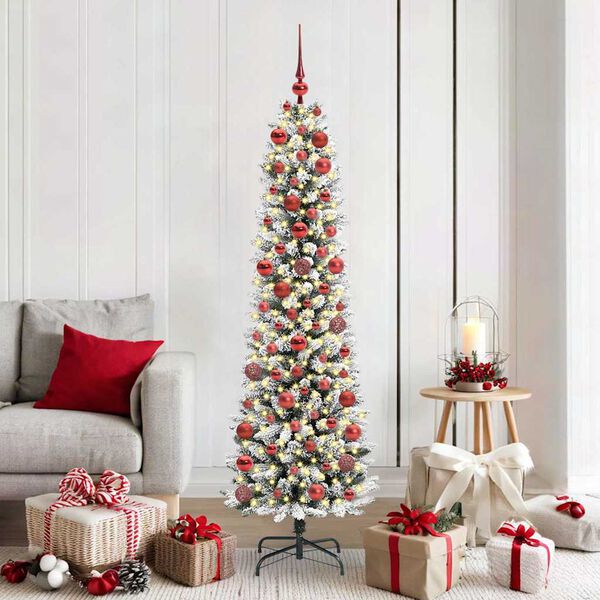 vidaXL Albero di Natale artificiale con 300 LED Bianco 180 cm