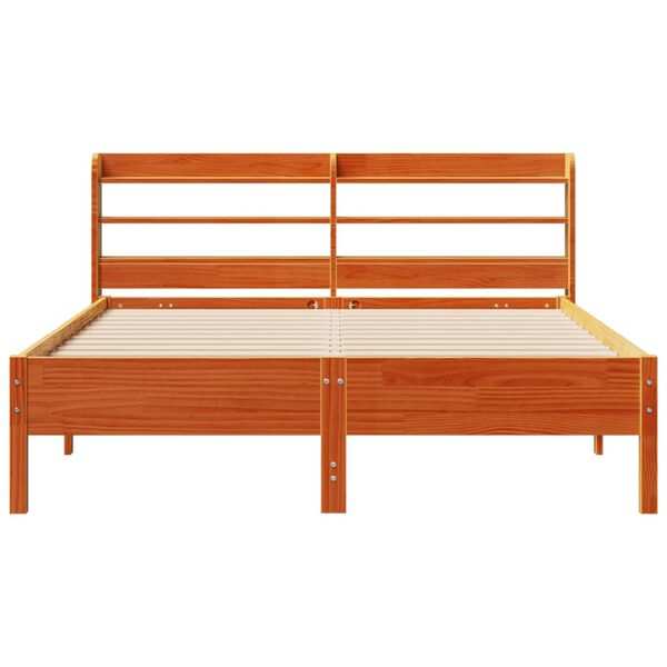 vidaXL Letto senza Materasso Marrone Cera 160x200 cm in Legno di Pino