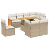 vidaXL Set Divano da Giardino 9 pz con Cuscini Beige in Polyrattan