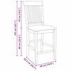vidaXL Sgabelli da Bar con Cuscini 2pz Naturale Legno Massello Hevea