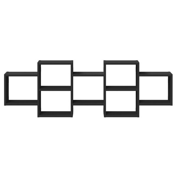 vidaXL Scaffale a Parete Nero 129x18x42 cm in Truciolato