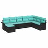 vidaXL Set Divano da Giardino 8 pz Nero Poly Rattan