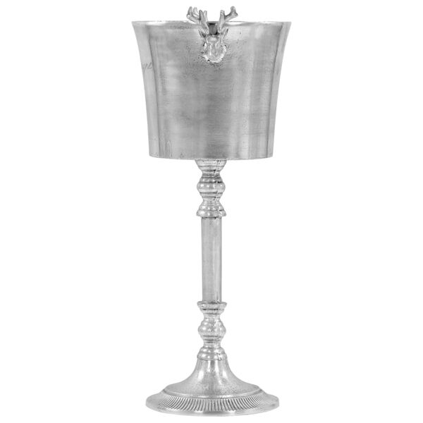 vidaXL Secchiello per Champagne Alluminio Massiccio 39x29x71cm Argento