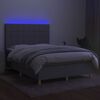 vidaXL Letto a Molle Materasso e LED Grigio Chiaro 140x200 cm Tessuto