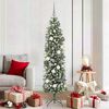 vidaXL Albero di Natale Artificiale Sottile Verde e Bianco 180 cm