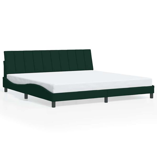 vidaXL Giroletto senza Materasso Hanko Verde Scuro 200x200 cm in Velluto