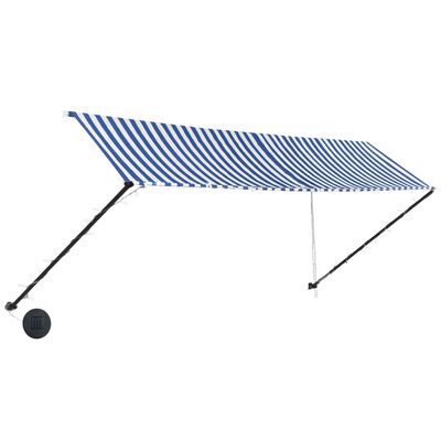 vidaXL Tenda da Sole Retrattile con LED 400x150 cm Blu e Bianco