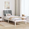 vidaXL Letto con Testiera Rivestita con testiera Bianco 80 x 200 cm