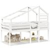 vidaXL Letto a Soppalco con Tetto Bianco 80x200 cm in Legno di Pino