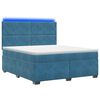 vidaXL Letto box spring con materasso Blu 160 x 200 cm Velluto