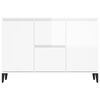 vidaXL Credenza Bianco Lucido 102x35x70 cm in Legno Multistrato