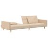 vidaXL Divano Letto a 2 Posti con 2 Cuscini Crema in Tessuto