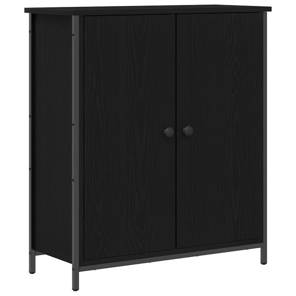 vidaXL Credenza Rovere Nero 70 x 30 x 80 cm Legno multistrato