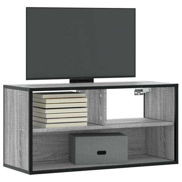 vidaXL Mobile TV Grigio Sonoma 80x31x39,5 cm Legno Multistrato Metallo