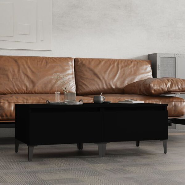 vidaXL Tavolini 2pz Neri 50x46x35 cm in Legno Multistrato