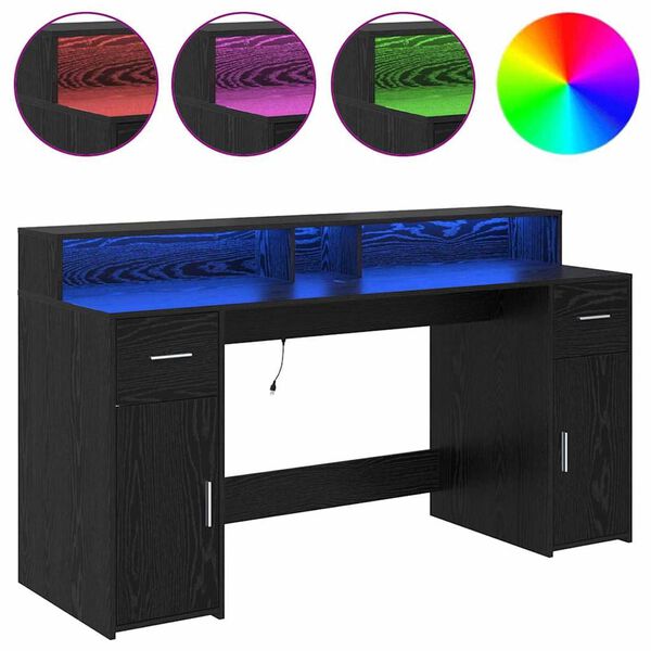 vidaXL Scrivania Rovere nero 160 x 55 x 91 cm Legno multistrato