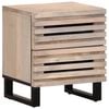 vidaXL Comodino 40x34x46 cm in Legno Massello di Mango Sbiancato
