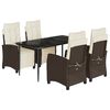 vidaXL Set da Pranzo da Giardino 5pz con Cuscini in Polyrattan Marrone