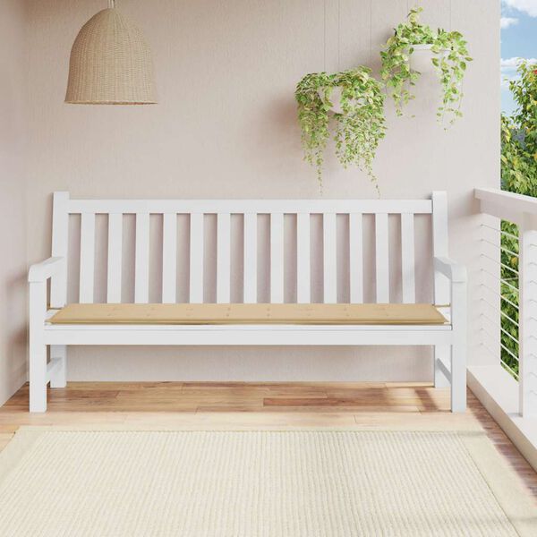 vidaXL Cuscino per Panca Beige 200x50x4 cm in Tessuto Oxford
