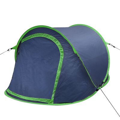 vidaXL Tenda da Campeggio Pop-up per 2 Persone Blu Marino/Verde